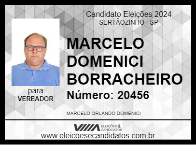 Candidato MARCELO DOMENICI BORRACHEIRO 2024 - SERTÃOZINHO - Eleições