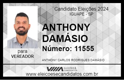 Candidato ANTHONY DAMÁSIO 2024 - IGUAPE - Eleições