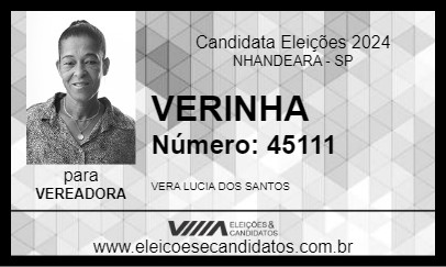 Candidato VERINHA 2024 - NHANDEARA - Eleições