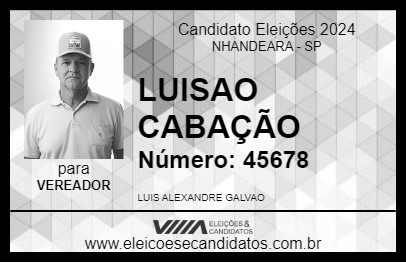 Candidato LUISAO CABAÇÃO 2024 - NHANDEARA - Eleições