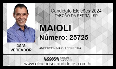 Candidato MAIOLI 2024 - TABOÃO DA SERRA - Eleições