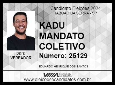 Candidato KADU MANDATO COLETIVO 2024 - TABOÃO DA SERRA - Eleições