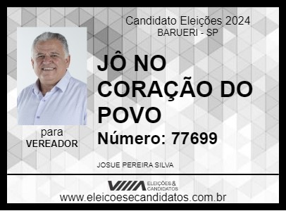 Candidato JÔ NO CORAÇÃO DO POVO 2024 - BARUERI - Eleições