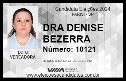 Candidato DRA DENISE BEZERRA 2024 - PARISI - Eleições