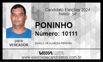 Candidato PONINHO 2024 - PARISI - Eleições