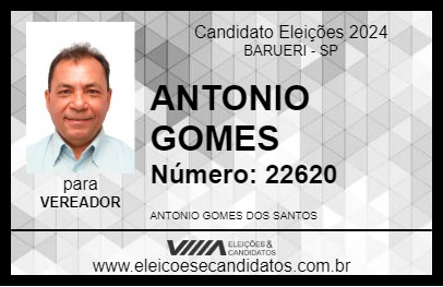 Candidato ANTONIO GOMES 2024 - BARUERI - Eleições