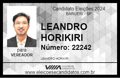 Candidato LEANDRO HORIKIRI 2024 - BARUERI - Eleições