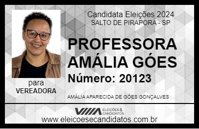 Candidato PROFESSORA AMÁLIA GÓES 2024 - SALTO DE PIRAPORA - Eleições