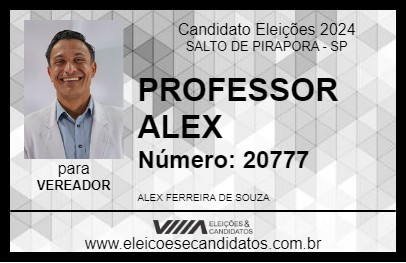 Candidato PROFESSOR ALEX 2024 - SALTO DE PIRAPORA - Eleições