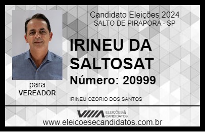 Candidato IRINEU DA SALTOSAT 2024 - SALTO DE PIRAPORA - Eleições