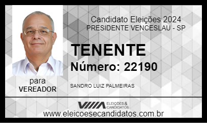 Candidato TENENTE SANDRO PALMEIRAS 2024 - PRESIDENTE VENCESLAU - Eleições