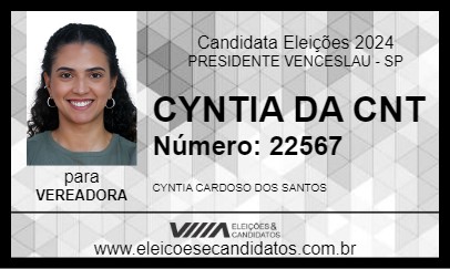 Candidato CYNTIA DA CNT 2024 - PRESIDENTE VENCESLAU - Eleições