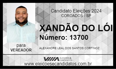 Candidato XANDÃO DO LÓI 2024 - COROADOS - Eleições