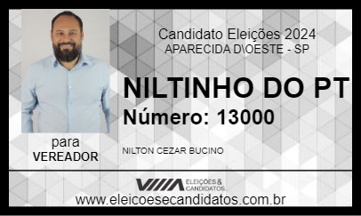 Candidato NILTINHO DO PT 2024 - APARECIDA D\OESTE - Eleições