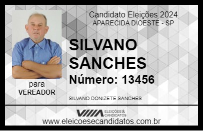 Candidato SILVANO SANCHES 2024 - APARECIDA D\OESTE - Eleições