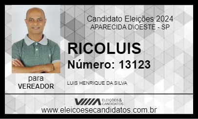 Candidato RICOLUIS 2024 - APARECIDA D\OESTE - Eleições