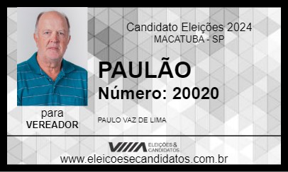 Candidato PAULÃO 2024 - MACATUBA - Eleições