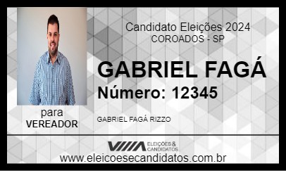 Candidato GABRIEL FAGÁ 2024 - COROADOS - Eleições