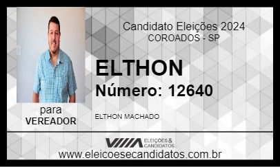 Candidato ELTHON 2024 - COROADOS - Eleições