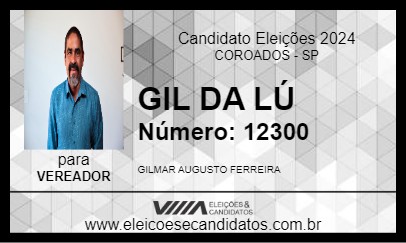 Candidato GIL DA LÚ 2024 - COROADOS - Eleições