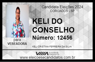 Candidato KELI DO CONSELHO 2024 - COROADOS - Eleições