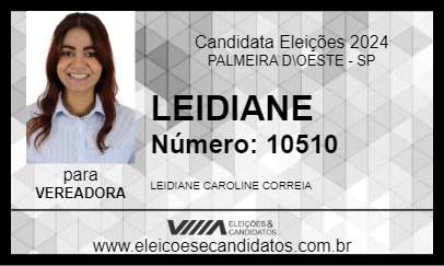 Candidato LEIDIANE 2024 - PALMEIRA D\OESTE - Eleições