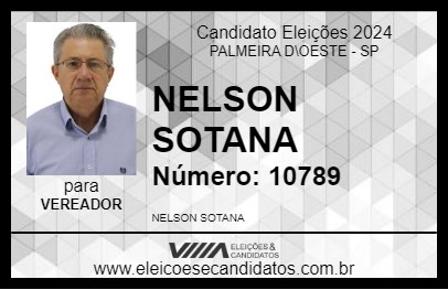 Candidato NELSON SOTANA 2024 - PALMEIRA D\OESTE - Eleições