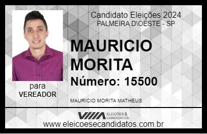 Candidato MAURICIO MORITA 2024 - PALMEIRA D\OESTE - Eleições