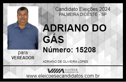 Candidato ADRIANO DO GÁS 2024 - PALMEIRA D\OESTE - Eleições