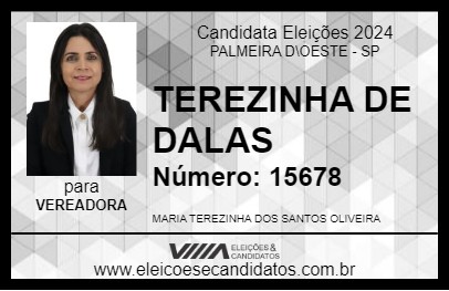 Candidato TEREZINHA DE DALAS 2024 - PALMEIRA D\OESTE - Eleições