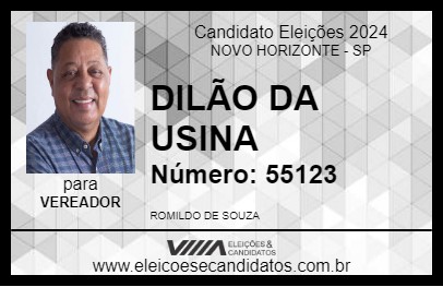 Candidato DILÃO DA USINA 2024 - NOVO HORIZONTE - Eleições