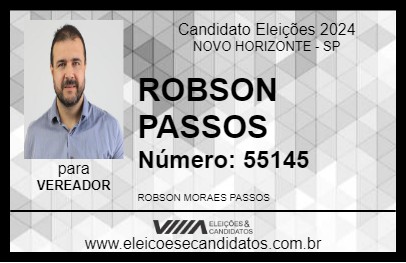 Candidato ROBSON PASSOS 2024 - NOVO HORIZONTE - Eleições