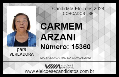 Candidato CARMEM ARZANI 2024 - COROADOS - Eleições