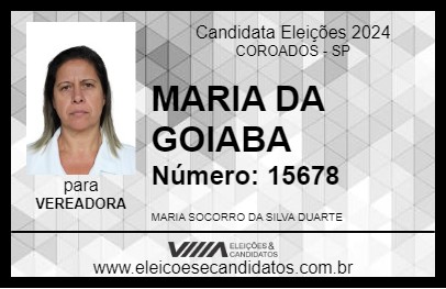 Candidato MARIA DA GOIABA 2024 - COROADOS - Eleições