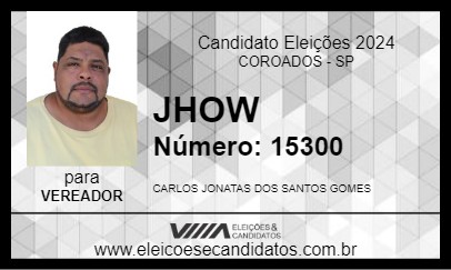 Candidato JHOW 2024 - COROADOS - Eleições