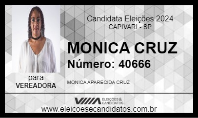 Candidato MONICA CRUZ 2024 - CAPIVARI - Eleições