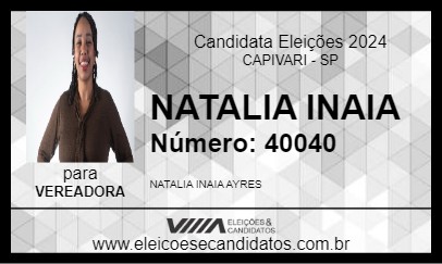 Candidato NATALIA INAIA 2024 - CAPIVARI - Eleições