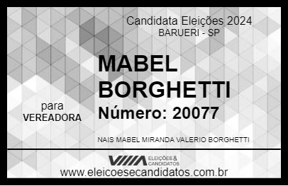 Candidato MABEL BORGHETTI 2024 - BARUERI - Eleições