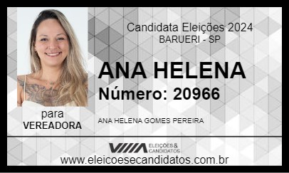 Candidato ANA HELENA 2024 - BARUERI - Eleições