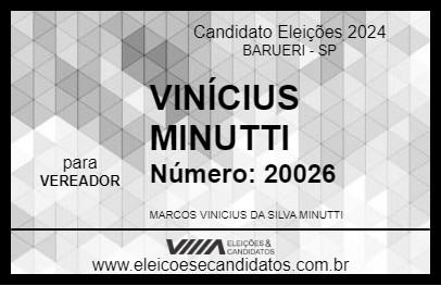 Candidato VINÍCIUS MINUTTI 2024 - BARUERI - Eleições