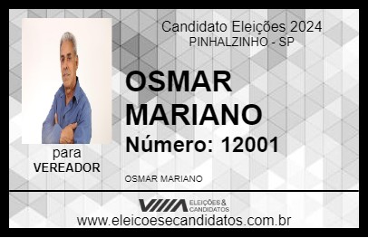 Candidato OSMAR MARIANO 2024 - PINHALZINHO - Eleições