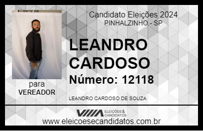 Candidato LEANDRO CARDOSO 2024 - PINHALZINHO - Eleições