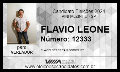 Candidato FLAVIO LEONE 2024 - PINHALZINHO - Eleições