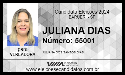 Candidato JULIANA DIAS 2024 - BARUERI - Eleições