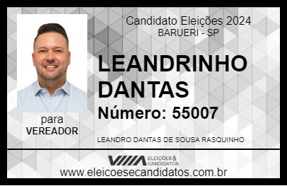 Candidato LEANDRINHO DANTAS 2024 - BARUERI - Eleições