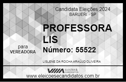 Candidato PROFESSORA LIS 2024 - BARUERI - Eleições