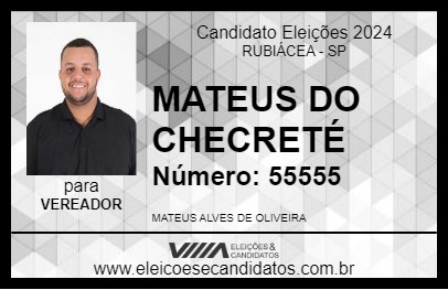 Candidato MATEUS DO CHECRETÉ 2024 - RUBIÁCEA - Eleições