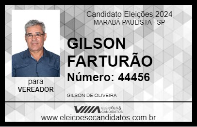 Candidato GILSON FARTURÃO 2024 - MARABÁ PAULISTA - Eleições