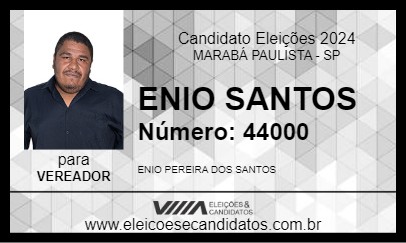 Candidato ENIO SANTOS 2024 - MARABÁ PAULISTA - Eleições