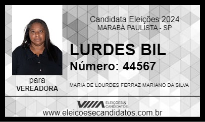 Candidato LURDES BIL 2024 - MARABÁ PAULISTA - Eleições